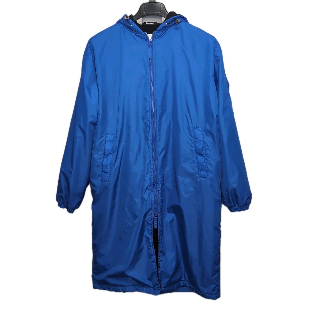 AS IS Adoretex Swim Surf Parka Jacket‎ Hood Lined Adult M Blue Long Flaw READ